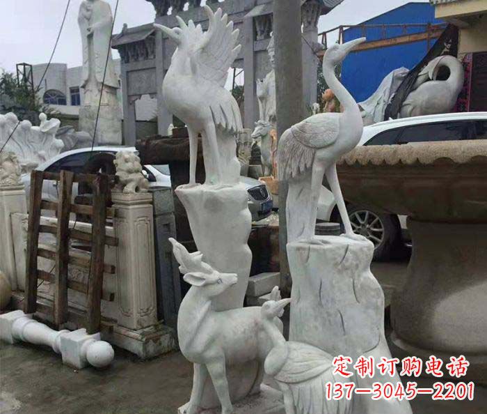 天津园林景观仙鹤石雕