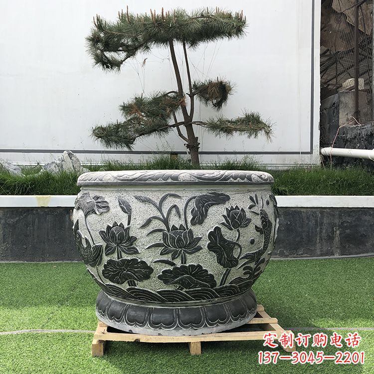 天津园林石雕水缸