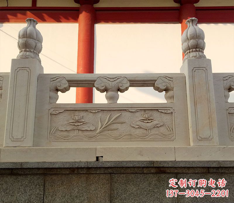 天津园林石浮雕栏板景观石雕 (2)