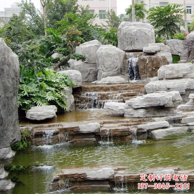 天津园林石头假山流水
