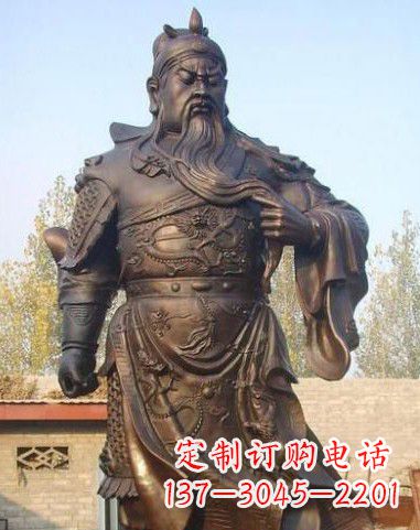天津站立的关公铜像