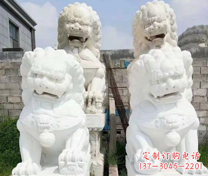 天津招财动物汉白玉狮子石雕