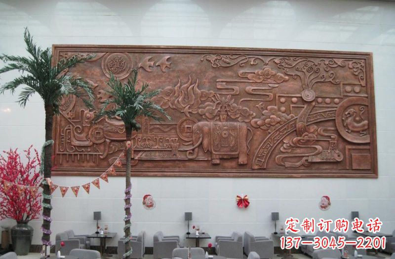 天津招财进宝大象铜浮雕