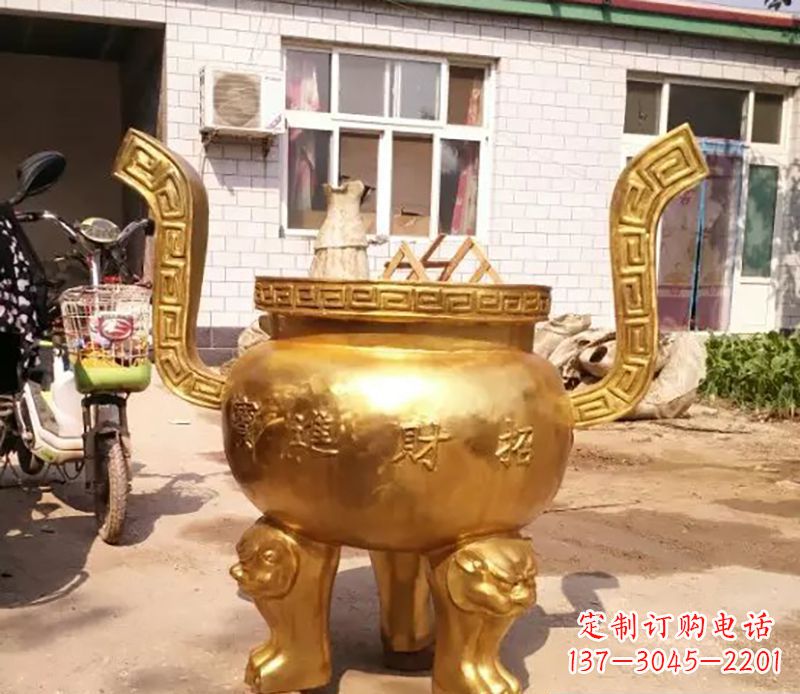 天津招财进宝香炉铜雕