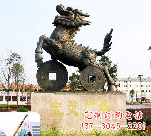 天津招财麒麟铜雕