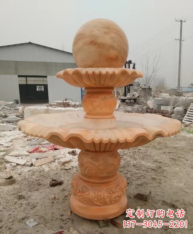 天津招财双层风水球石雕