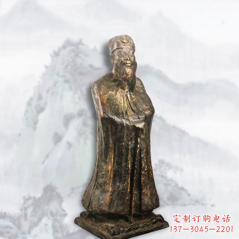 天津中国近代著名画家张大千铸铜雕塑