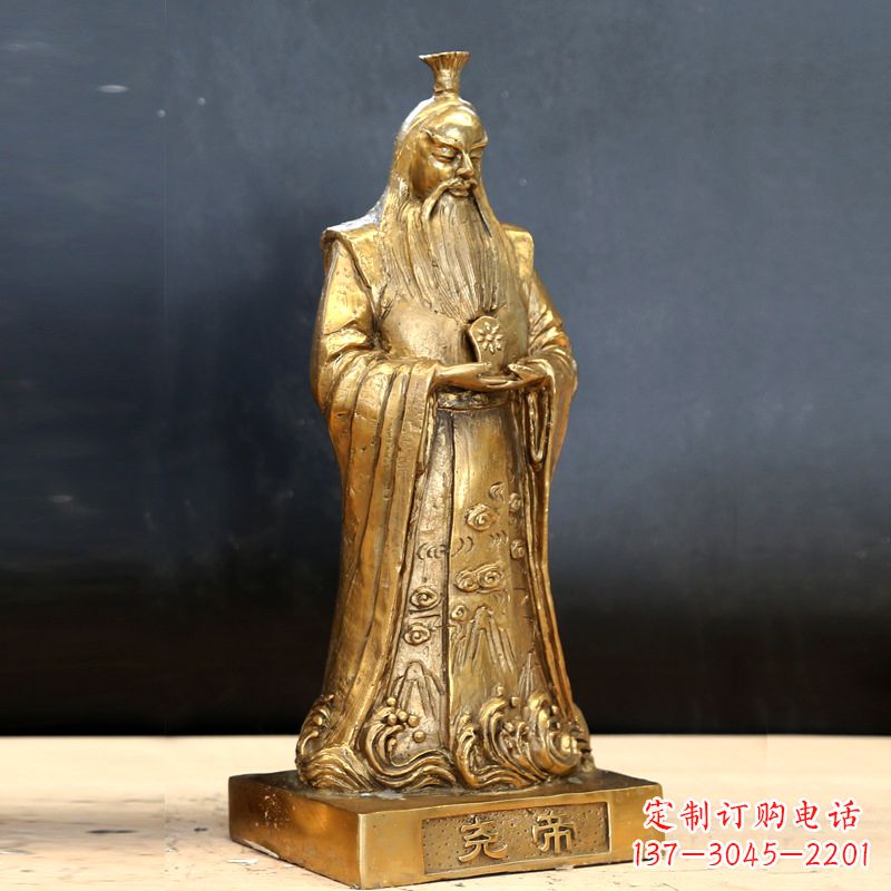 天津中国上古时期部落联盟首领尧帝铸铜雕像