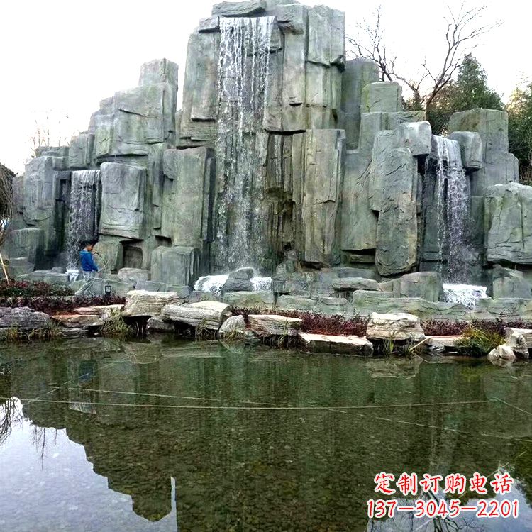 天津中式园林流水假山雕塑