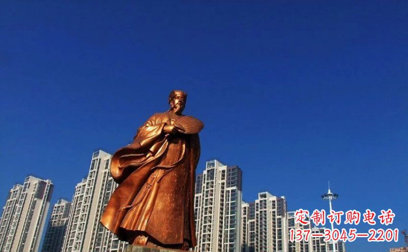 天津诸葛亮古代名人铜雕 (2)
