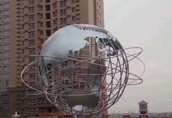 天津校园镂空不锈钢地球仪雕塑