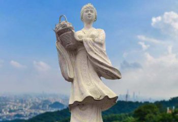 天津虞姬景观石雕像-景区园林古代美女雕塑