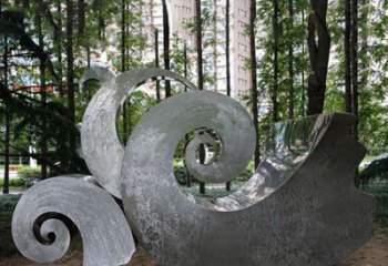 天津园林不锈钢海浪抽象雕塑