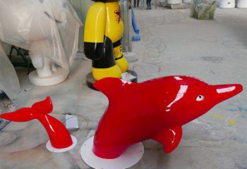 天津园林广场创意海豚入水出水雕塑摆件