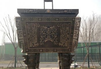 天津园林广场大型铜方鼎铸铜司母戊鼎景观雕塑