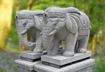 天津招财纳福石雕大象