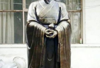天津中国古代名医扁鹊铸铜雕像半身像