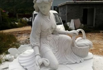天津中国古代四大美女之西施汉白玉石雕塑