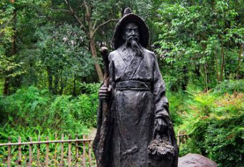 天津中国古代著名文学家东晋田园诗人陶渊明铜雕塑像