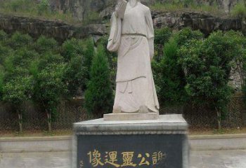 天津中国历史名人南北朝时期著名诗人谢公灵运大理石石雕像
