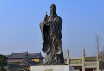 天津中国历史名人元末明初画家诗人倪瓒铜雕塑像