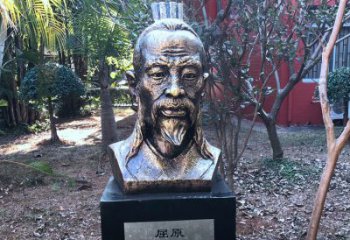 天津中国历史名人战国时期著名爱国诗人屈原铸铜头像雕塑