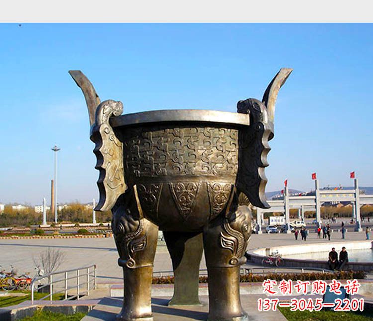 天津铸铜广场圆形景观香炉