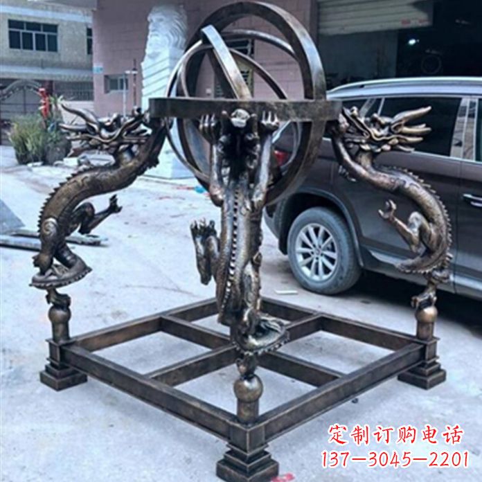 天津铸铜浑天仪景观雕塑摆件