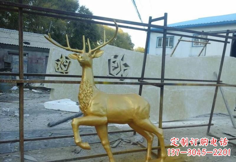 天津铸铜梅花鹿雕塑