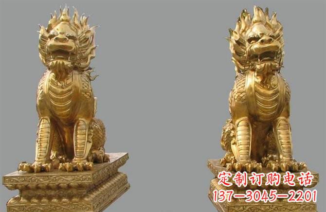 天津铸铜麒麟雕塑222