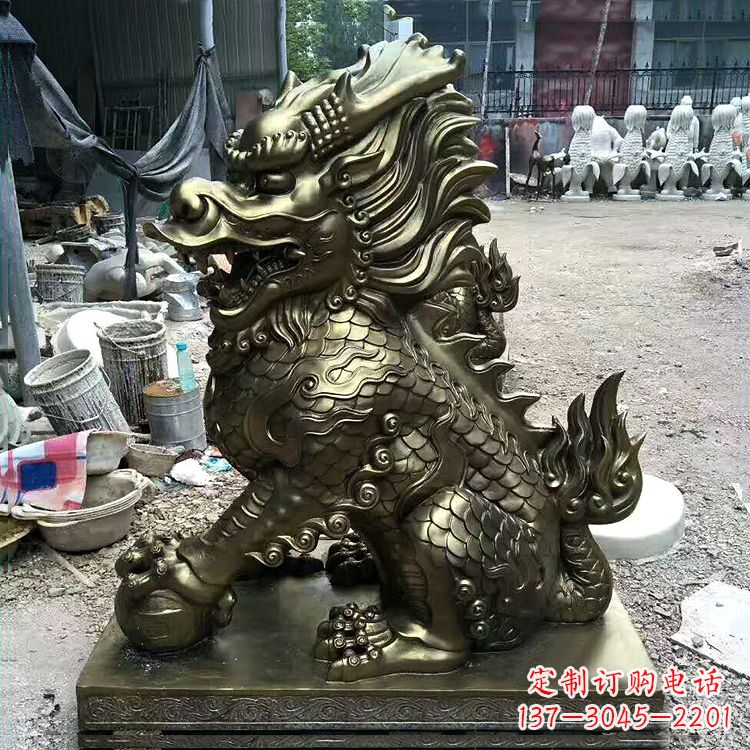 天津铸铜麒麟雕塑