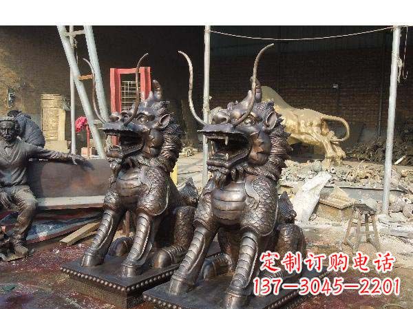 天津铸铜麒麟雕塑2221