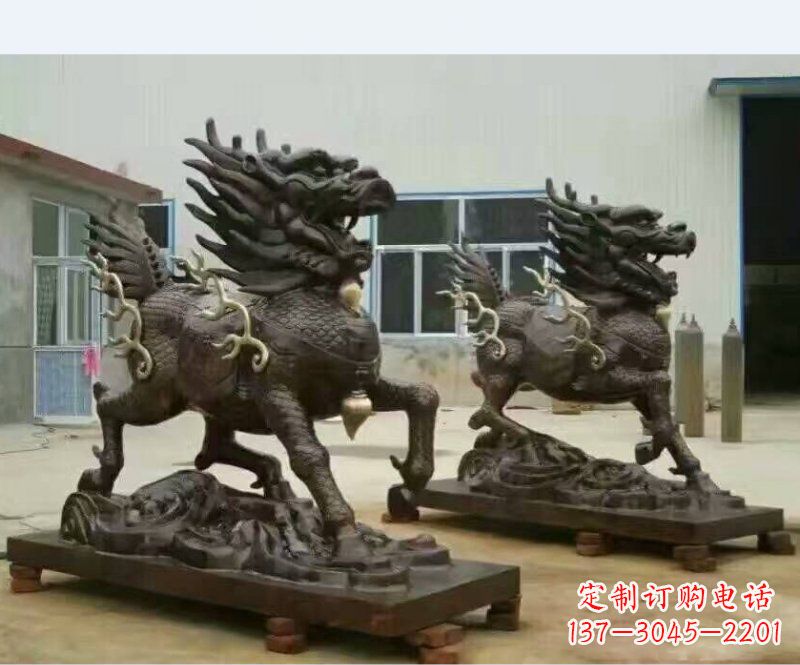 天津铸铜企业麒麟雕塑