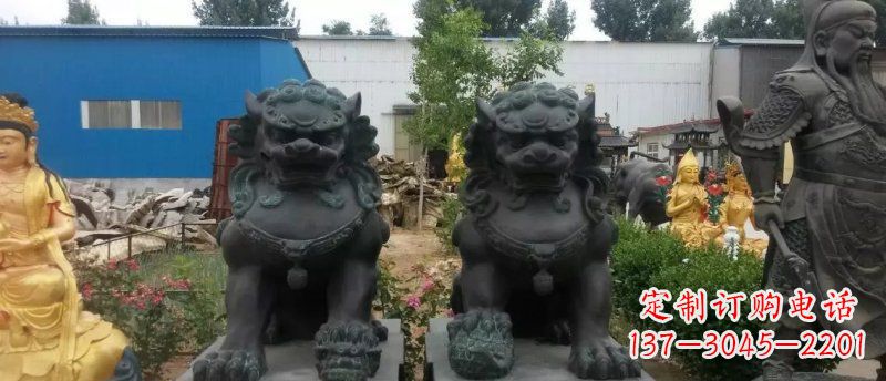 天津铸铜狮子看门狮子铜雕