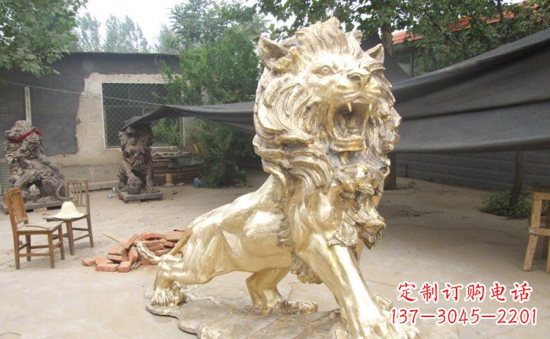 天津铸铜狮子铜雕 (3)