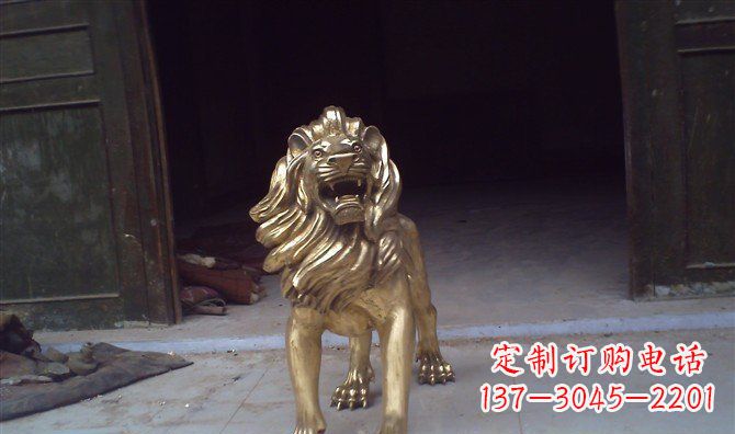 天津铸铜狮子西洋狮子铜雕