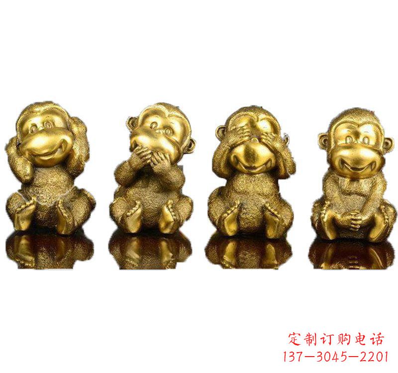 天津铸铜四不猴子雕塑