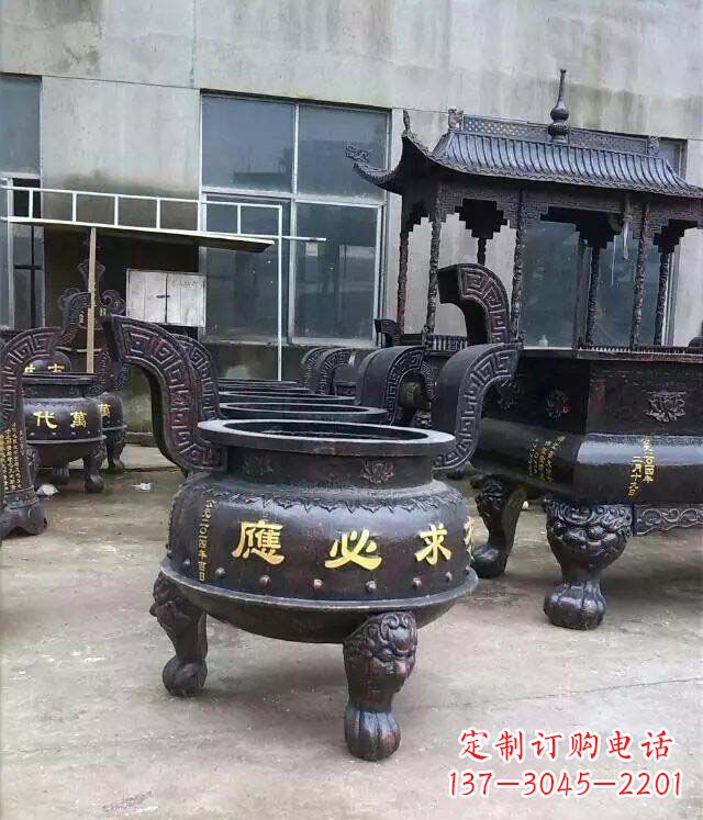 天津铸铜寺庙香炉铜雕