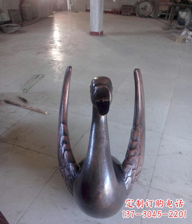 天津铸铜天鹅公园动物铜雕