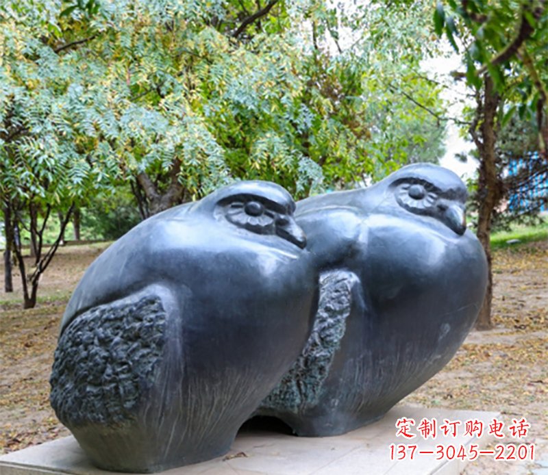 天津公园鸳鸯景观石雕