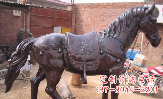 天津紫铜马公园铜雕