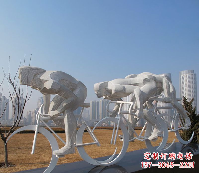 天津自行车比赛不锈钢雕塑
