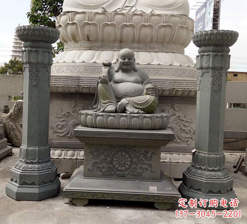 天津宗教庙宇如意弥勒佛石雕
