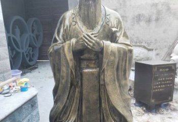 天津铸铜古代名人孔子雕塑