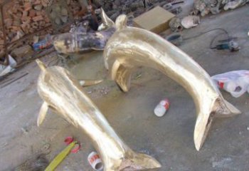 天津铸铜海豚公园动物铜雕