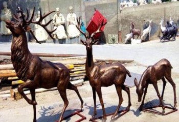 天津铸铜鹿雕塑