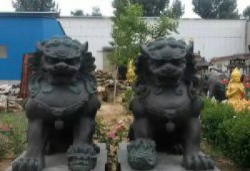 天津铸铜狮子看门狮子铜雕