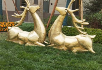 天津抽象铜鹿雕塑
