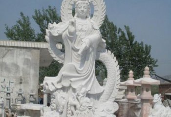 天津宗教庙宇乘龙观音石雕