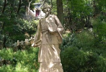 天津祖冲之公园雕塑-砂岩雕刻的历史名人古代数学家